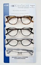 4 Pack Foster Grant XTRA SIGHT Mackie  Pacey Reading Glasses 1.50