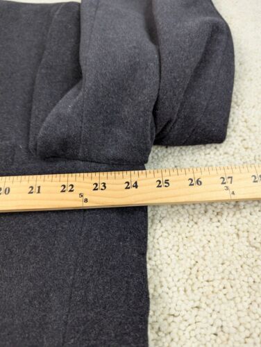 Wool Coat Mens 44R Gray Vintage Long Jacket Cashmere Italy Button Lined Overcoat - Picture 3 of 15
