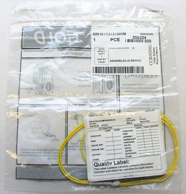 Corning Gold 026101R2131001M Fiber Optic Cable LC to ST, SM, Yellow