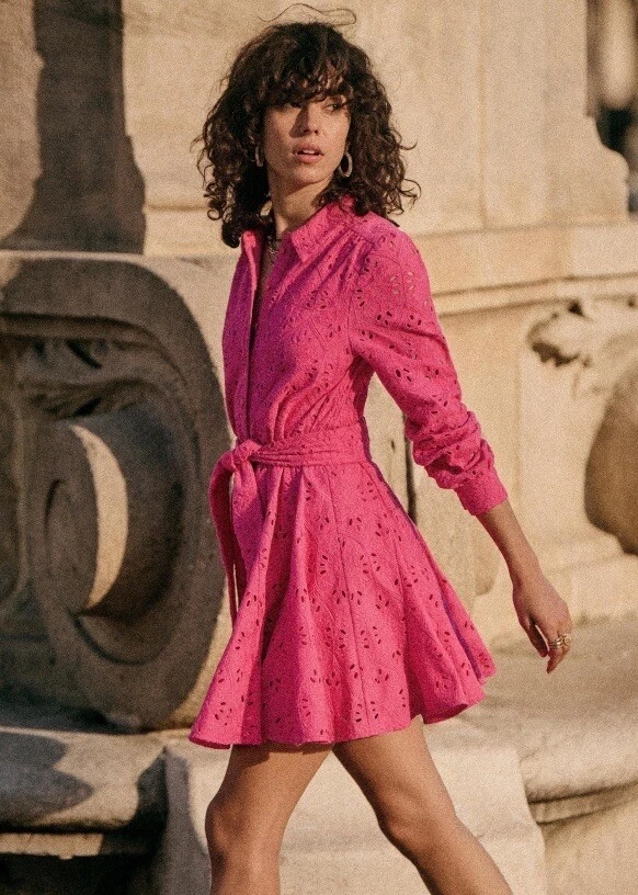 Sezane pink dress clearance