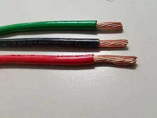 110' EA THHN THWN 6 AWG GAUGE BLACK, GREEN,  RED STRANDED COPPER  BUILDING WIRE 