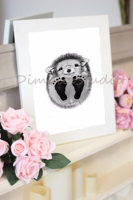 Footprint Baby Animals Baby Christening Gift Baby Newborn Nursery Fathers Day