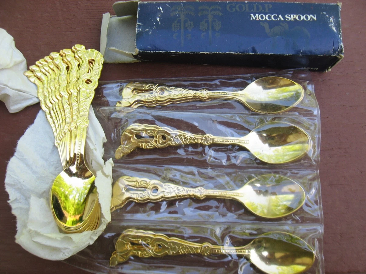 フランスアンティークケース入り24金ゴールドプレート　デミタススプーンSFAM Gold Demitasse Spoons In Collectible Flatware & Silverware for