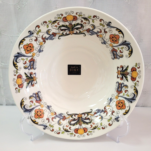 NWT New Ceramics DECAL Salad Serving Bowl 10.5" Ceramica Cuore Italy