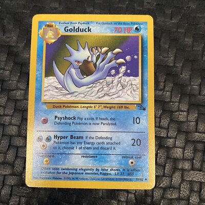 Pokemon Karte – Golduck (35) Aus Dem Fossil Set, 1. Edition, Wasser-Typ, 70 HP