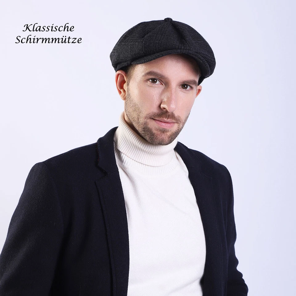 Herren Schirmmützen Schiebermütze Gatsby Mütze Kappe Peaky Blinders Flatcap Cap - Bild 2 von 4