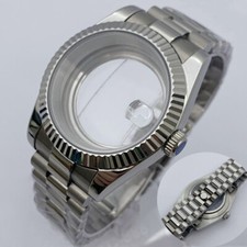 36mm/40mm NH35 NH36 Miyota 8215 ETA 2836 2824 Silver Watch Case President Strap