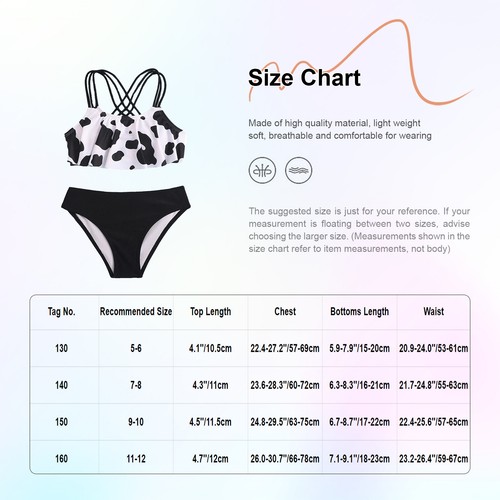 Kids Girls Bathing Suit Ruffle Swimsuit Quickly-dry Bikini Two Pieces Tankini - Picture 39 of 42