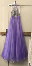 Tiffany Brand Size 6 Purple V Neck Ball Gown Formal Dress
