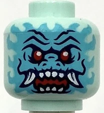 Lego New Minifig Light Aqua Minifigure Head Alien Dragon Medium Azure Face Part