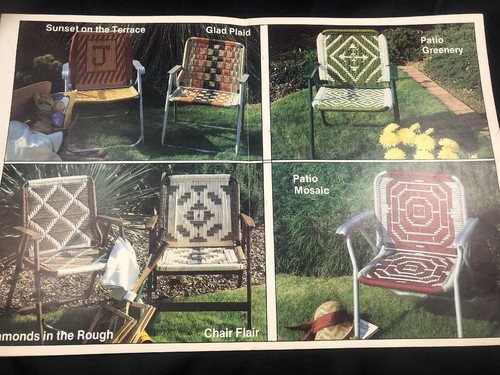 Vintage Plaid Macrame The Second Furniture Fan-Fare #7629 Patterns Booklet Chair - Picture 5 of 6