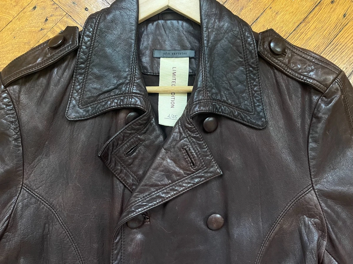 John Varvatos Leather Jacket Brown Medium eBay
