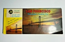 Vintage San Francisco Color Postcard Album Booklet 1960's 20 Post Cards 