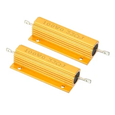 2Pcs 100W 0.33 Ohm Aluminum Shell Resistor Housing Resistor Wirewound Resistors
