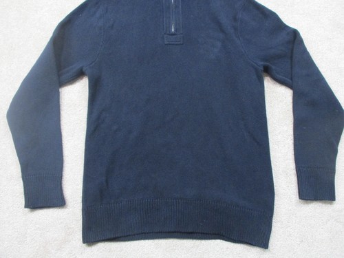 J.Crew Sweater Mens Medium Blue 1/4 Zipper Adult 100% Cotton Rib Knit Collar - Picture 3 of 10