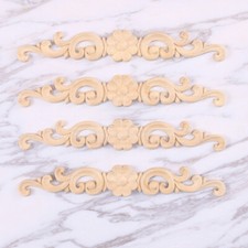 4 PCS Wood Appliques Door Wood Appliques Cabinets Applique Frame Corner Molding