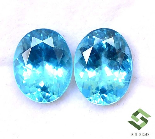 11x9 mm Certified Natural Apatite Oval Cut 2 Quality Pair Loose Gemstones - Picture 4 of 9