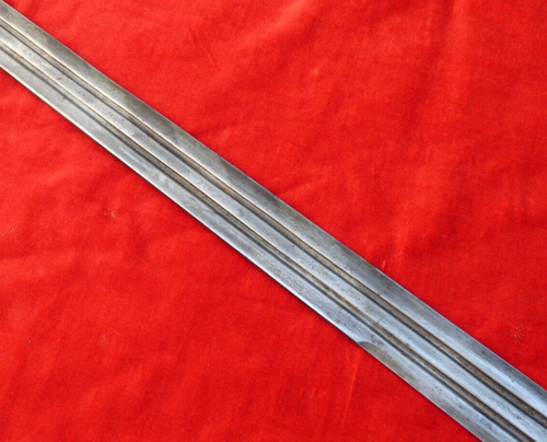 SUPERB INDIAN HUNTING SWORD CHEVRON PATTERN DAMASCUS BLADE Tiger Hilt dagger 19c - Picture 19 of 24
