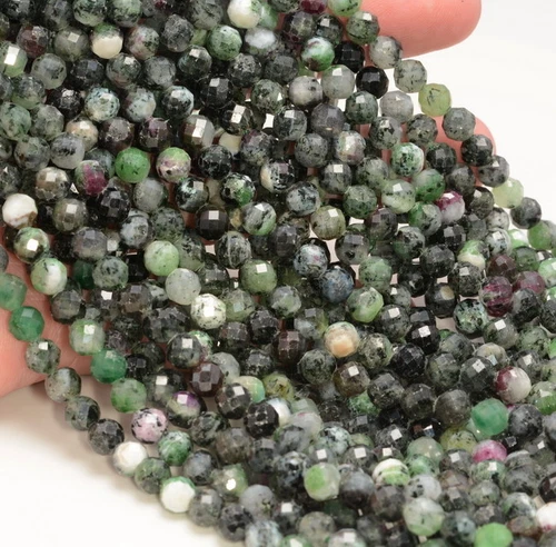 6MM RUBY ZOISITE GEMSTONE GRADE AB MICRO FACETED ROUND LOOSE BEADS 15.5" - Picture 2 of 4