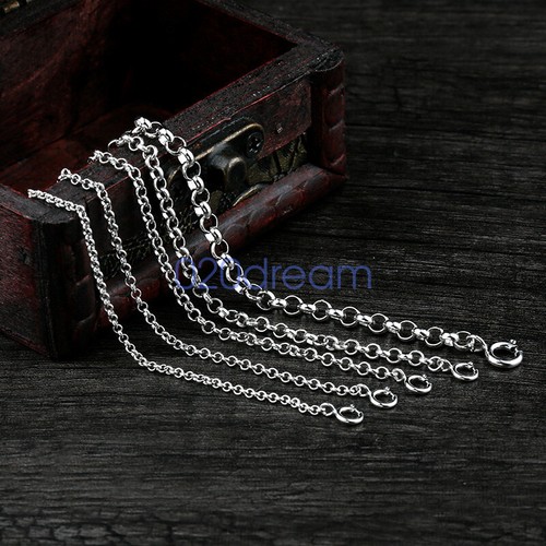 4mm Belcher Chain Rolo Real 925 Sterling Silver Necklace 16-30" inches Thick - Picture 2 of 6