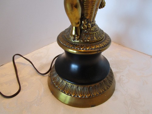 Vintage Hollywood Regency Metal Table Lamp Putti Cherub Nymph 33.5” H 1960s - Picture 4 of 12