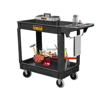 Utility Service Cart,Heavy Duty 500 LBS Rolling Utility Cart with 360° Swiv