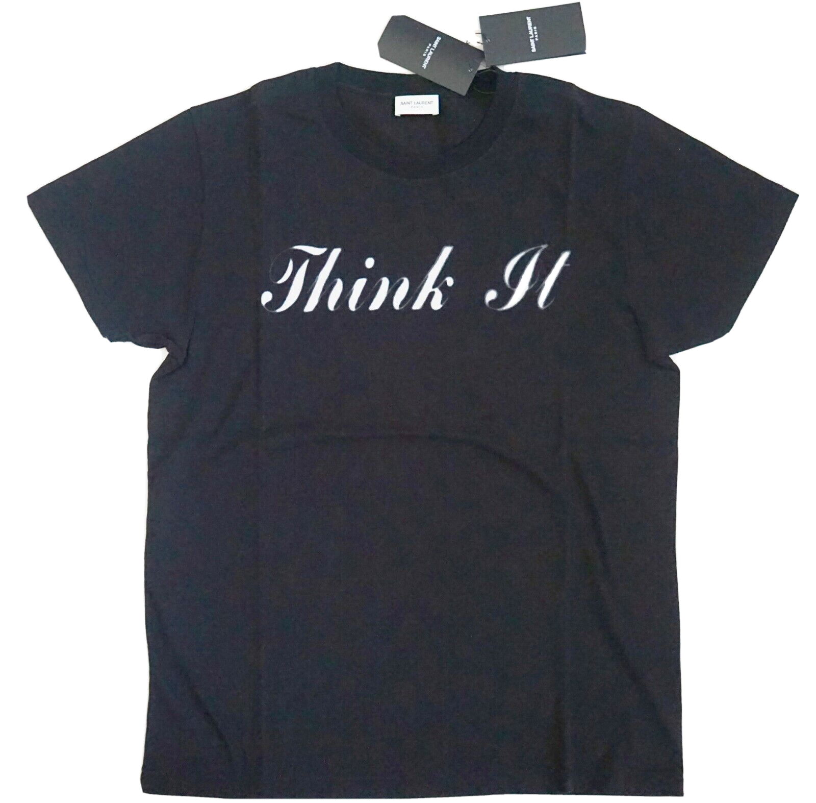 ️ T shirt nera SAINT LAURENT Paris SPECIAL PROJECTS PUNK ROCK "THINK IT" M