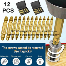 Damaged Screw Extractor Set HSS Drill Bit Easy Out Broken Bolt Stripped Remover.