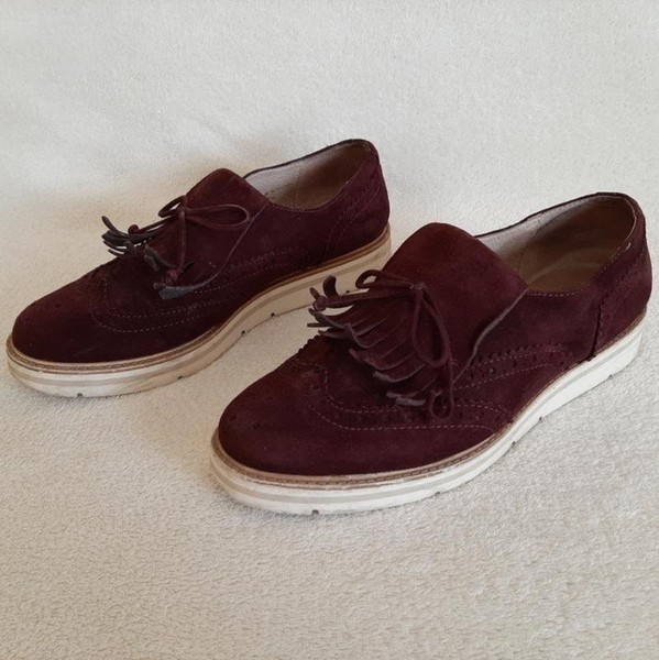 Women Dune London Oxford Burgundy Suede 37