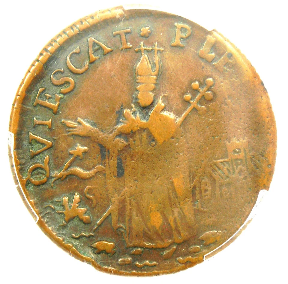 1670 New Jersey St Patrick Farthing Colonial Coin 1/4P - PCGS XF40 - $3500 Value - Image 4 of 4