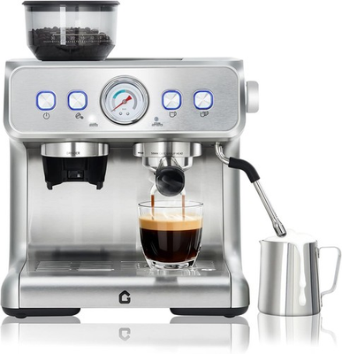 #ad #ad Stainless Steel Espresso Machine with Grinder amp; 20 Bar Pressure 2.8L Water Tank $278.39