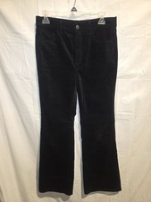 Loft Women's Black Flared Leg Corduroy Pants Size 6/28 Waist 30" Inseam 32"