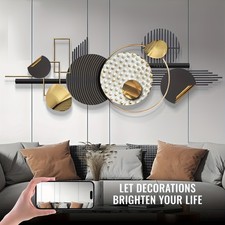Large Modern Wall Decor Geometric Round Wall Hanging Sculpture Art Decoration