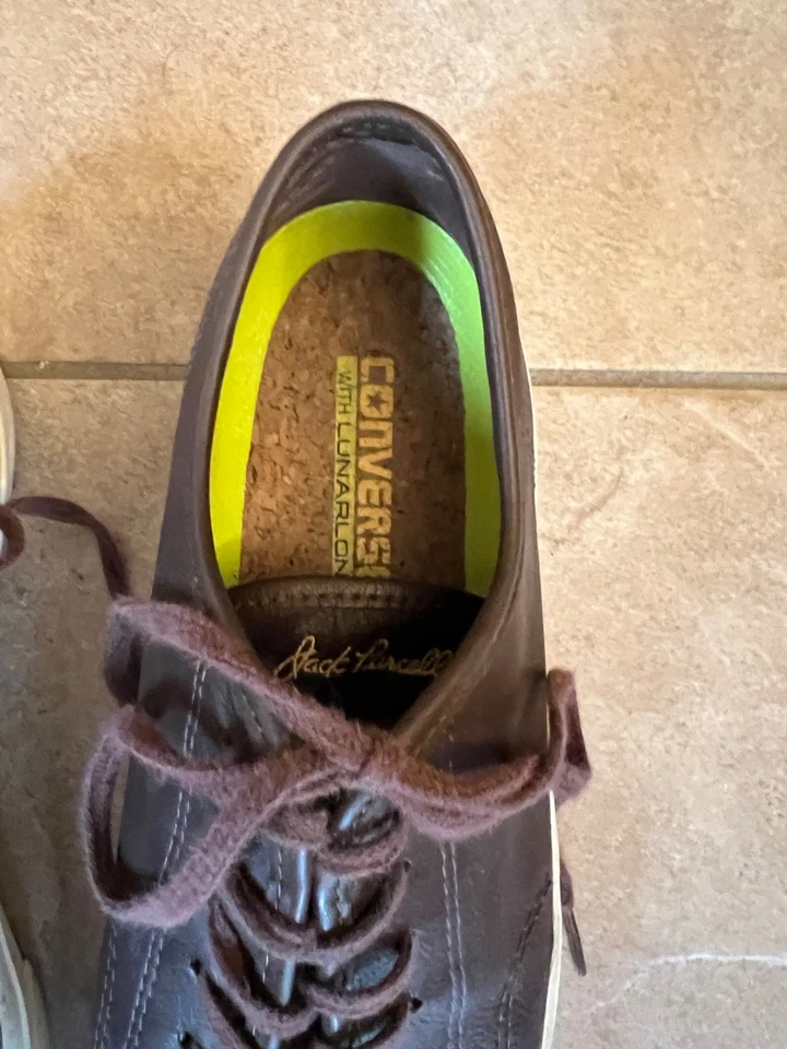 Zapatillas bajas Converse Jack Purcell de cuero marrón usadas en excelente estado 9,5 Foto 4 de 4