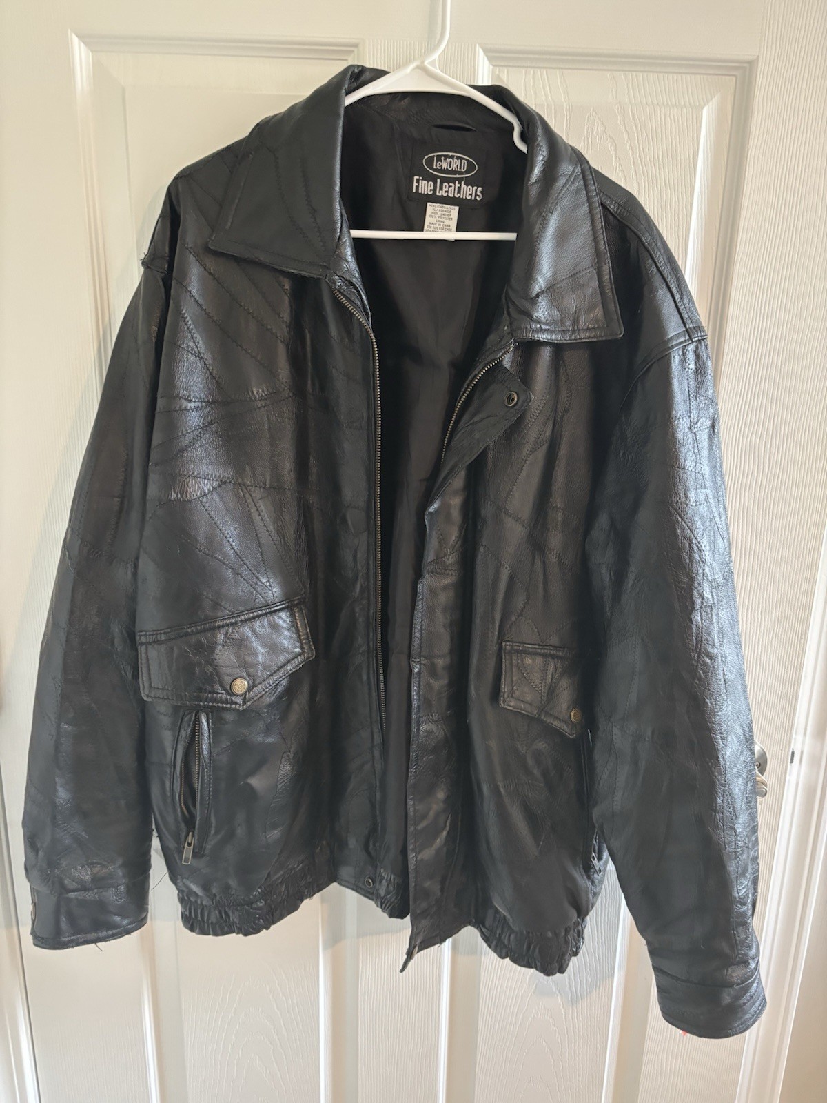 LeWorld Vintage Patchwork Leather Jacket Size XL - image 1