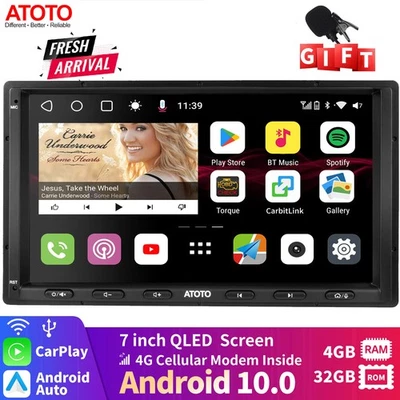 ATOTO S8MS Car Stereo Android 7" Double DIN 4+32GB GPS AI Wired&wireless CarPlay