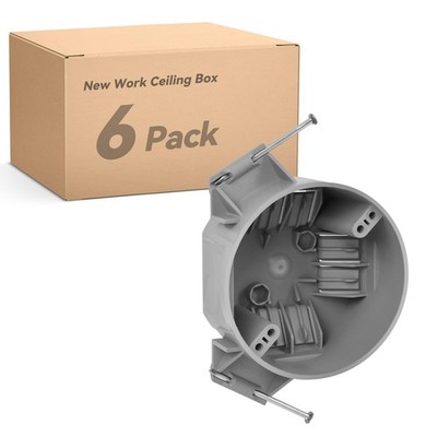 20 Cubic Inch New Work Ceiling Electrical Box, Round Electrical Box for New C...