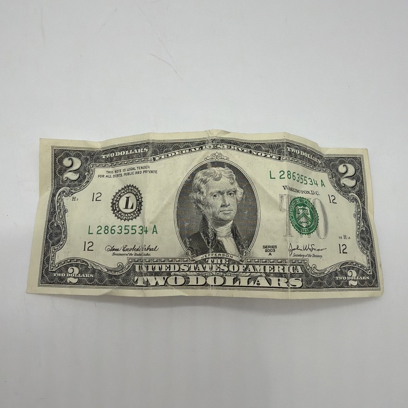 VintageTwo Dollars Bill A Series 2003 A  ..#87