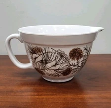 STONEWALL KITCHEN  Batter Mixing Bowl  PINE CONE DESIGN  Melamine  New Sticker