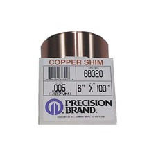 PRECISION BRAND 68320 Shim Stock,6" W,100" L,0.005" Thk 5HA16