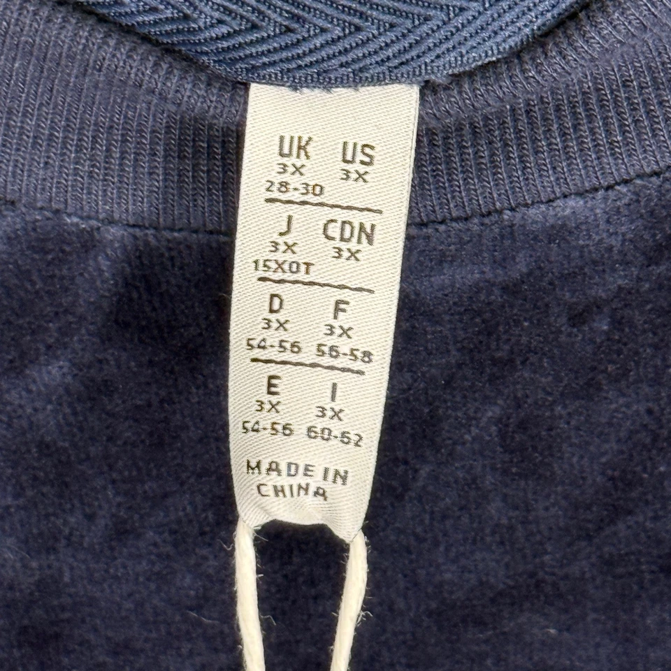 Adidas Originals Womens 3X Velour Trefoil Crew Sweatshirt Collegiate Navy White - Image 4 of 4