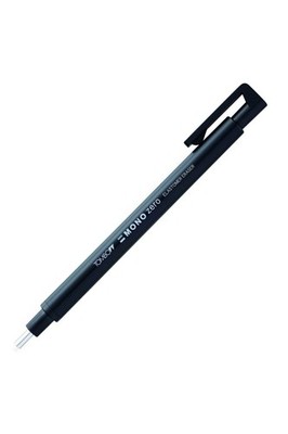 Tombow pencil holder-type eraser, Mono Zero, round shape, EH-KUR11, black