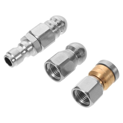 #ad 3pcs Stainless Steel Sewer Nozzle Pressure Washer Hose Attachment $26.88
