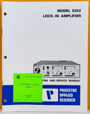 Princeton Applied Research Model 5202 Lock-In Amplifier Oper & Service Manual.