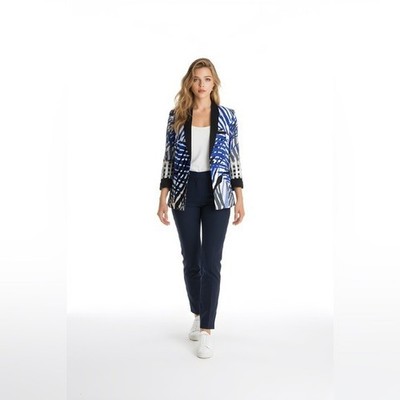 Giada Forte Resort Blue Abstract Palm Print Viscose Jacket Italy Size 0
