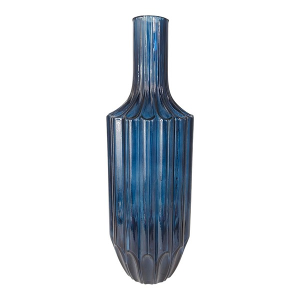 Xl Designvase Aus Glas Blau Maritim GroßE Blumenvase Vase Tischvase Bodenvase-image
