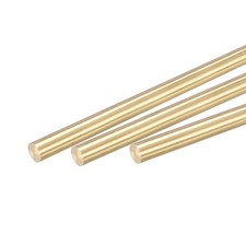 6mm Diameter 450mm Length Brass Solid Round Rod for DIY Craft 4Pcs