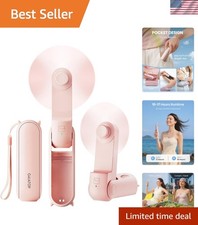 Portable Handheld Fan, 3 IN 1 Mini Foldable Travel Fans 17H Max Cooling Time...