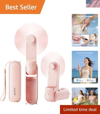 Portable Handheld Fan, 3 IN 1 Mini Foldable Travel Fans [17H Max Cooling Time...