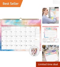 2026 Colorful Wall Calendar - 12 Unique Designs, Perfect for New Planning